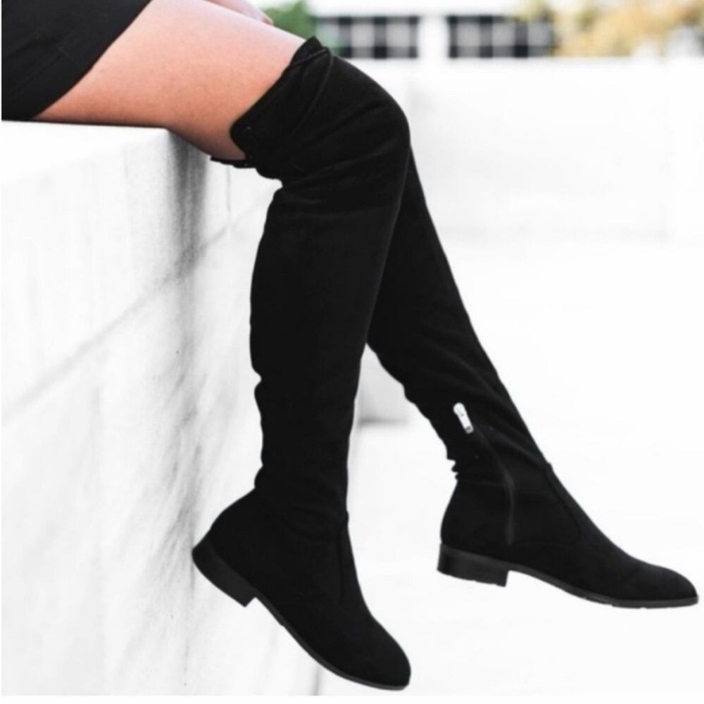Marc Fisher Black Over-the-Knee Suede Boots